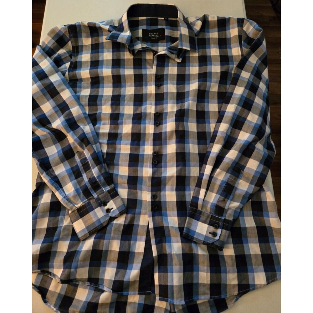 Franco Vanucci Men's‎ XL Classic Fit Plaid Long Sleeve Shirt